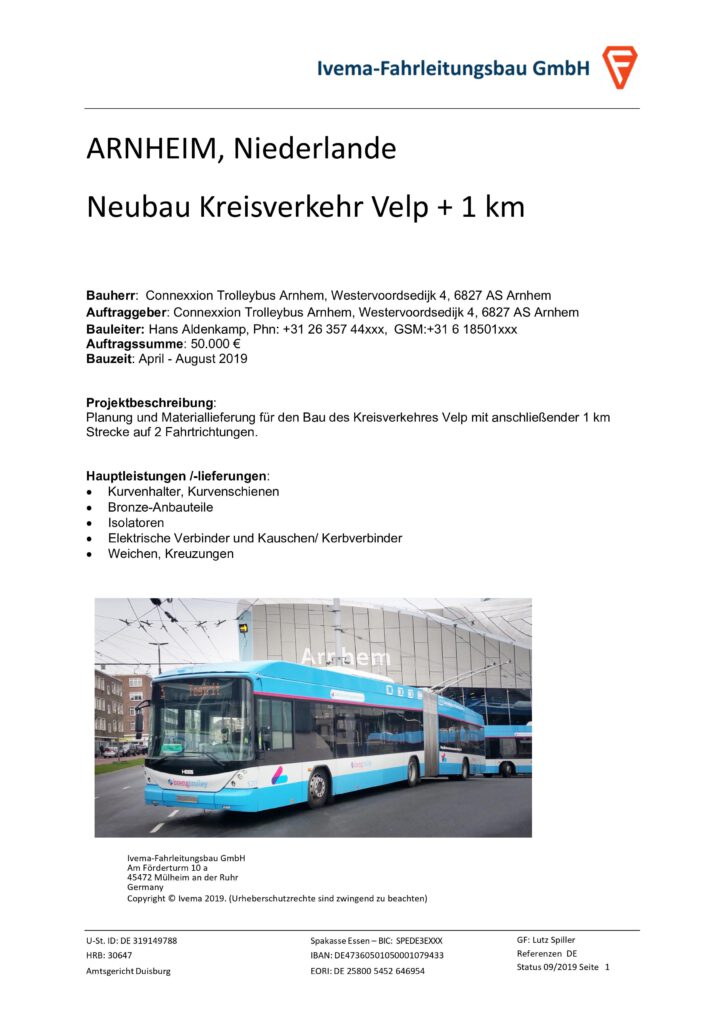 Referenz: 2019 ARNHEIM, Niederlande - Neubau Kreisverkehr Velp + 1 km